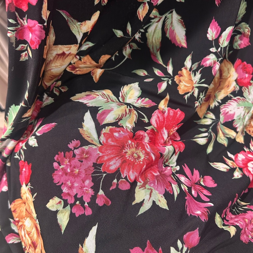 AFRM Anthropologie Black Floral Long Sleeve Dress - Picture 4 of 6